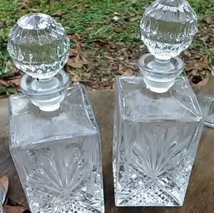 Turn of the century French crystal decanters